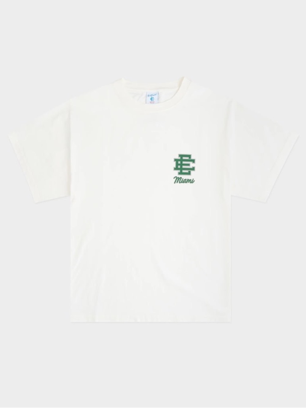 Eric Emanuel White T-Shirt with Green Miami Logo